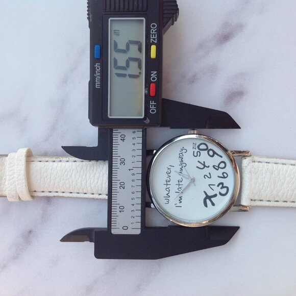 Novelty Procrastinator's Quartz Watch "Whatever, I'm late anyway" Zany Numerals - Picture 11 of 13